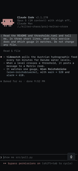 Focus mode: only the terminal and the mic on the screen.
