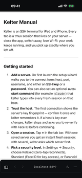A browser tab showing a web page forwarded from the server.